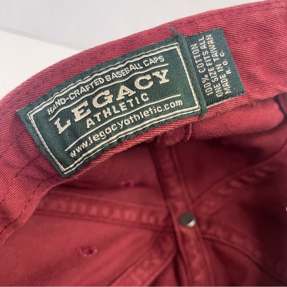 Legacy Athletes 5h3 Hand Crafted Baseball Cap Vintage Adjustable BURGUNDY Hat - Picture 7 of 7